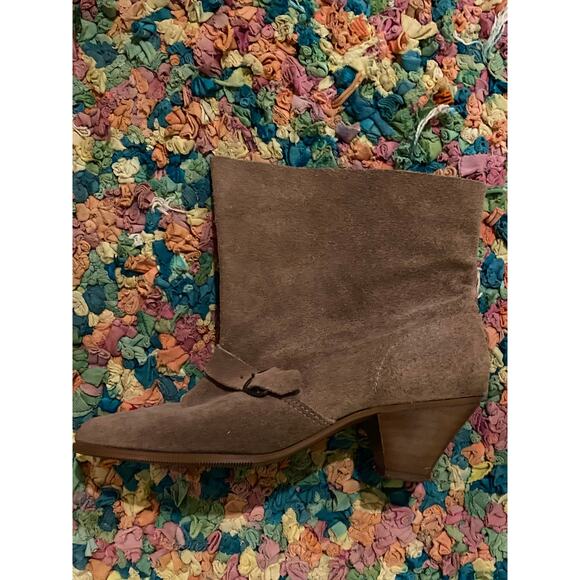 Slouchy Suede Ankle Boots with Low Cone Heel - Picture 8 of 10